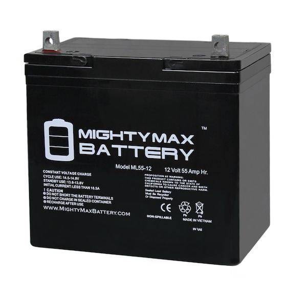 12V 55Ah Battery For SlideSmart DCS 15 Solar Gate Operator - 2 Pack